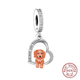 925 Silver Love You Forever Dog Hanging Charm - 33 Options