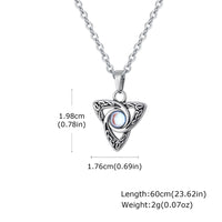 Stainless Steel Celtic Knot Pendant with Moonstone - Necklace/Earrings/Set