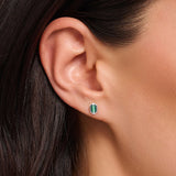 925 Sterling Silver Green Stud Earrings