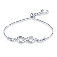 925 Sterling Silver Infinity Bolo Bracelet - 4 Options