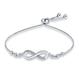 925 Sterling Silver Infinity Bolo Bracelet - 4 Options
