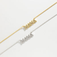 925 Sterling Silver CZ MAMA Necklace - 2 Colours