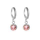 Stainless Steel Birthstone Hoop Earrings - 2 Colours - 12 Options