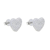 Fashion Micro Pave Cubic Zirconia Heart Earrings - 2 Colours