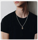 Stainless Steel Tiger Eye Stone Irregular Shape Necklace - 2 Colours - 5 Lengths