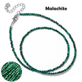 Fashion Faceted 2mm Natural Stone Bead Necklace - 31 Options