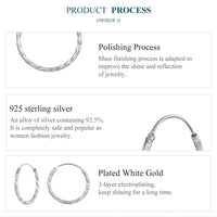 925 Sterling Silver Textured Hoop Earrings - 3 Sizes