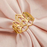 Stainless Steel  Lotus Flower Ring - 2 Colours