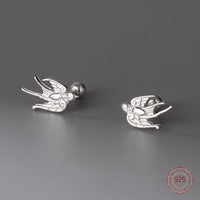 925 Sterling Silver Swallow Bird Stud Earring