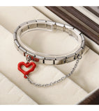 Stainless Steel Heart Chain Italian Charm - 8 Colours