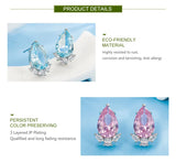 925 Sterling Silver Water Drop CZ Earrings - 3 Colours