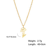 Stainless Steel Birth Flower Necklace - 2 Colours - 12 Options
