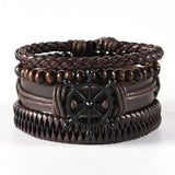 Multi Strand Leather Braided Bracelet - 23 Options