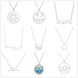Stainless Steel Wave Necklace - 12 Options