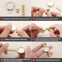 Stainless Steel 9MM Italian Charm Heart Watch - 13 Options