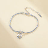 Stainless Steel Daisy Knot Double Layer Snake Chain Bracelet - 2 Options
