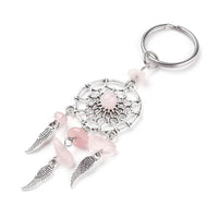 Natural Stone Bohemian Dreamcatcher Alloy Keyring - 3 Colours