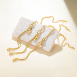 Stainless Steel Sea Themed Love Knot Snake Chain Bracelet - 2 Colours - 3 Options