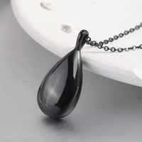Stainless Steel Water Droplet Urn Pendant Necklace - 4 Colours