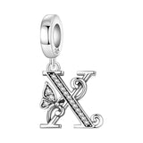 925 Sterling Silver CZ Butterfly/Letter Hanging Charm