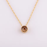 Stainless Steel Round Birthstone Pendant Necklace - 2 Colours - 12 Options
