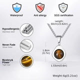 Stainless Steel Tiger Eye Stone Irregular Shape Necklace - 2 Colours - 5 Lengths