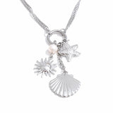 Stainless Steel Sea Themed Starfish/Shell/Sun Necklace - 2 Colours