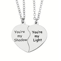 Stainless Steel 2 Pcs/Set Friendship/Partner Heart Necklace - 5 Options