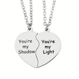 Stainless Steel 2 Pcs/Set Friendship/Partner Heart Necklace - 5 Options
