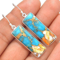 925 Sterling Silver Retro Multicoloured Drop Earrings - 2 Options