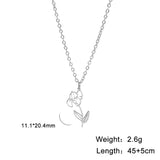 Stainless Steel Birth Flower Necklace - 2 Colours - 12 Options