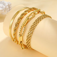 Stainless Steel Stackable Gold Plated Bracelet - 7 Options