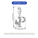 925 Sterling Silver CZ Butterfly/Letter Hanging Charm