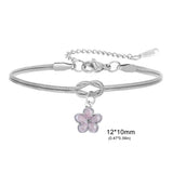 Stainless Steel Flower Knot Double Snake Chain Bracelet - 10 Options
