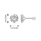 925 Sterling Silver Simple CZ Small Ball/Flat Back Studs - 12 Options
