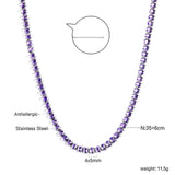 Stainless Steel Crystal Tennis Necklace - 6 Options