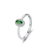 925 Sterling Silver Classic Elegant Oval Cubic Zirconia Ring - 6 Colours