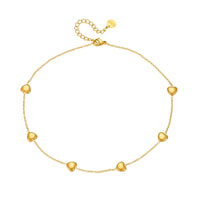 Stainless Steel Gold Colour Heart Necklace