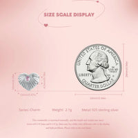925 Sterling Silver Pink CZ Lined Heart Charm