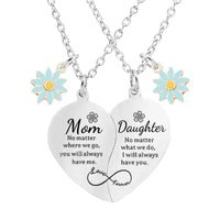 2 PCS Stainless Steel Sisters/Mum/Daughter/Best Friends Daisy Heart Necklaces - 7 Options