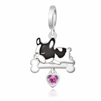 925 Silver Love You Forever Dog Hanging Charm - 33 Options