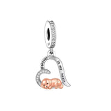 925 Silver Love You Forever Dog Hanging Charm - 33 Options