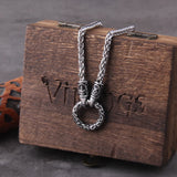 Fashion Stainless Steel/Leather Nordic Style Open Round Clasp Necklace - 3 Lengths