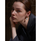 Stainless Steel Simulated Pearl Geometric Drop Earrings - 2 Options