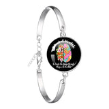 Glass 18mm Mental Health /Positivity Bracelet - 32 Options