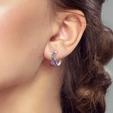 925 Sterling Silver Iris Hoop Earrings