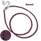 Fashion Faceted 2mm Natural Stone Bead Necklace - 31 Options