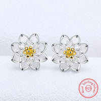 925 Sterling Silver Flower Stud Earrings - 2 Options