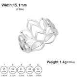 Stainless Steel  Lotus Flower Ring - 2 Colours