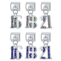 Stainless Steel Birthday Italian Charm - 3 Designs